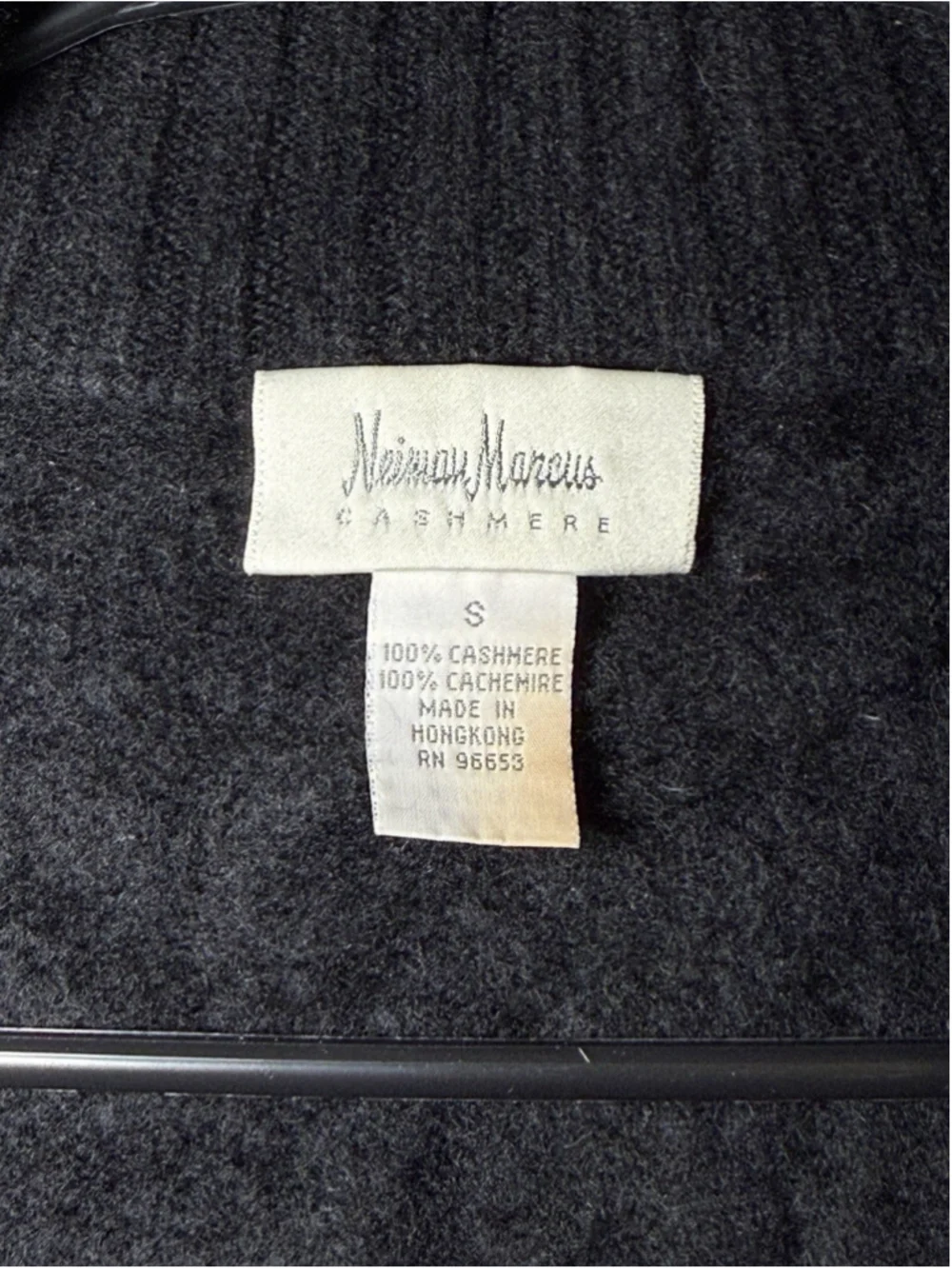 Vintage Neiman Marcus Black Cashmere Zip Cardigan Sweater Small